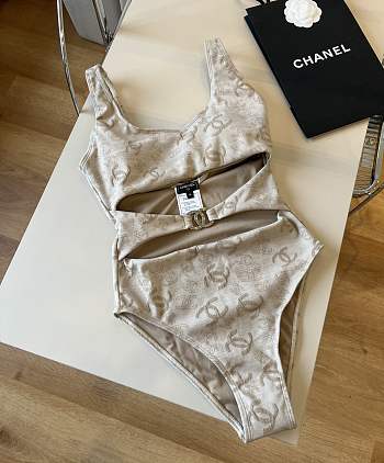Colestore Chanel One Piece Swimwear Beige