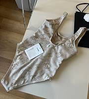Colestore Chanel One Piece Swimwear Beige - 5