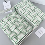 Colestore Bottega Veneta Overlock Stitched Cassette Bag in White Green 23x15x5.5cm - 2