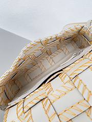 Colestore Bottega Veneta Overlock Stitched Cassette Bag in White Yellow 23x15x5.5cm - 5