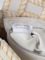 Colestore Bottega Veneta Overlock Stitched Cassette Bag in White Yellow 23x15x5.5cm - 3