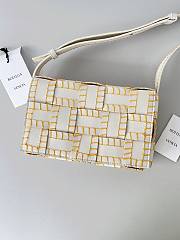 Colestore Bottega Veneta Overlock Stitched Cassette Bag in White Yellow 23x15x5.5cm - 2