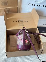 Colestore Coach Mini Bucket Bag In Signature Canvas With Cherry Print 17x14x19cm - 6