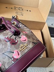 Colestore Coach Mini Bucket Bag In Signature Canvas With Cherry Print 17x14x19cm - 4