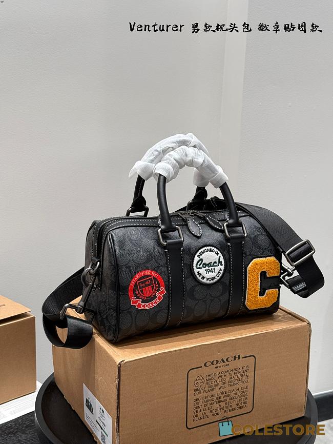 Colestore Coach Outlet Venturer Duffle Bag 27 In Signature Canvas With Patches 27x16.5cm - 1