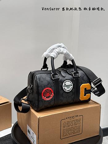 Colestore Coach Outlet Venturer Duffle Bag 27 In Signature Canvas With Patches 27x16.5cm