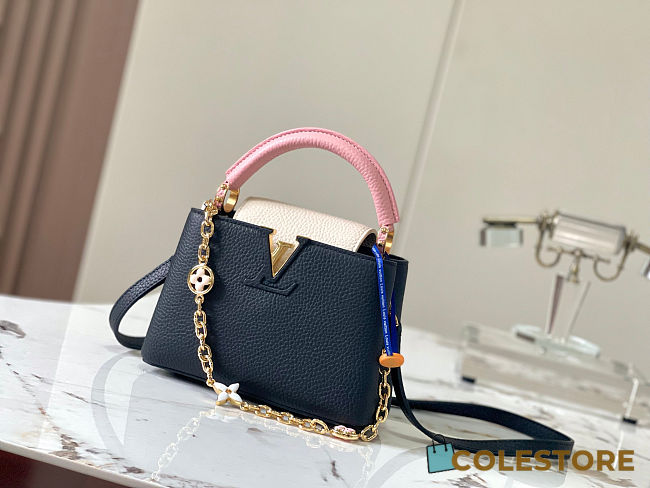 Colestore Louis Vuitton Capucines MM Black Pink 21x14x8cm - 1