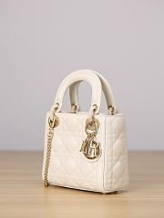 Colestore Dior Mini Lady Dior Bag Latte Cannage Lambskin 17 x 15 x 7 cm - 4