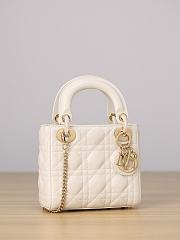 Colestore Dior Mini Lady Dior Bag Latte Cannage Lambskin 17 x 15 x 7 cm - 5