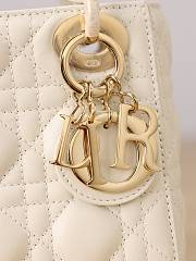Colestore Dior Mini Lady Dior Bag Latte Cannage Lambskin 17 x 15 x 7 cm - 6