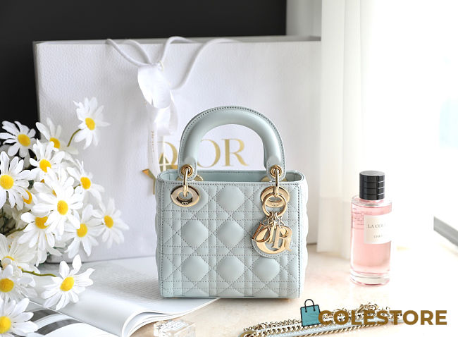 Colestore Dior Mini Lady Dior Bag Pistachio Green Cannage Lambskin 17 x 15 x 7 cm - 1