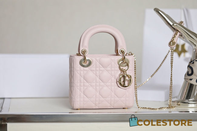 Colestore Dior Mini Lady Dior Bag Blush Pink Cannage Lambskin 17 x 15 x 7 cm - 1