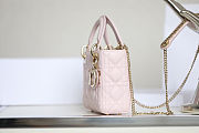 Colestore Dior Mini Lady Dior Bag Blush Pink Cannage Lambskin 17 x 15 x 7 cm - 5