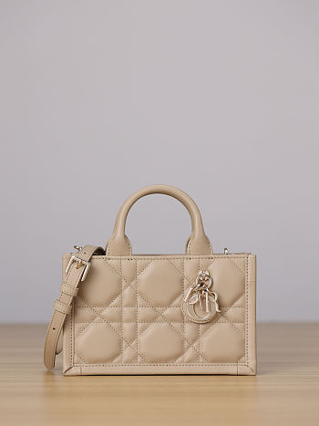 Colestore Dior Mini Dior Book Tote Powder Beige Macrocannage Calfskin 21.5 x 13 x 7.5cm