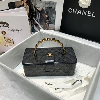 Colestore Chanel Vintage Cosmetic Bag Black 22x10x8.5cm