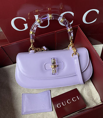 Colestore Gucci Bamboo Diva Purple Medium Bag 26.6x13x8 cm