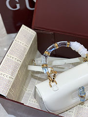 Colestore Gucci Bamboo Diva White Medium Bag 26.6x13x8 cm - 6