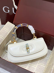 Colestore Gucci Bamboo Diva White Medium Bag 26.6x13x8 cm - 5