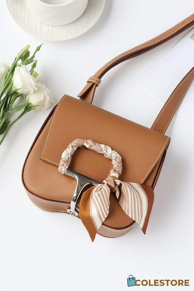 Colestore Hermes Della Cavalleria Mini Bag in Caramel Sliver Hardware - 1