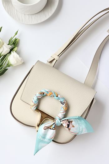Colestore Hermes Della Cavalleria Mini Bag in Latte Gold Hardware