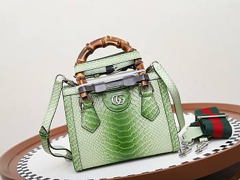 Colestore Gucci Diana Python Small Tote Bag Gradient Green 20x16x10cm