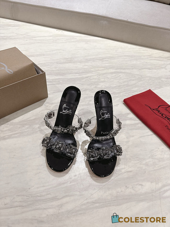 Colestore Christian Louboutin JUST QUEEN Crystal High-Heeled Sandals in Black - 1