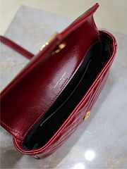 Colestore YSL College Mini In Shiny Leather Hot Wine 20×13×3cm - 6