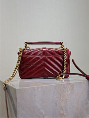 Colestore YSL College Mini In Shiny Leather Hot Wine 20×13×3cm - 3