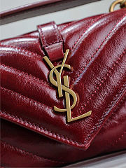 Colestore YSL College Mini In Shiny Leather Hot Wine 20×13×3cm - 2