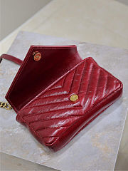 Colestore YSL College Mini In Shiny Leather Hot Wine 20×13×3cm - 4