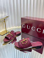 Colestore Gucci Slide Sandal with Horsebit in Red - 6