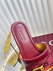 Colestore Gucci Slide Sandal with Horsebit in Red - 5