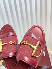 Colestore Gucci Slide Sandal with Horsebit in Red - 4