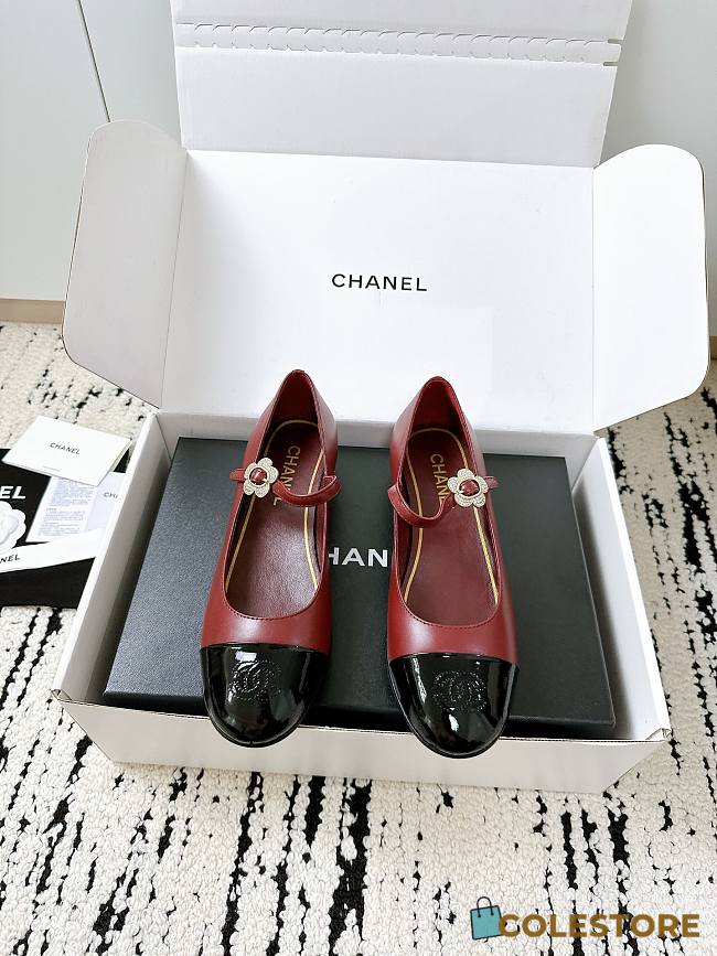 Colestore Chanel 25A Ballet Flats Red - 1