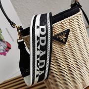 Colestore Prada Wicker And Canvas Bag 18x19x11cm - 3