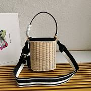 Colestore Prada Wicker And Canvas Bag 18x19x11cm - 4