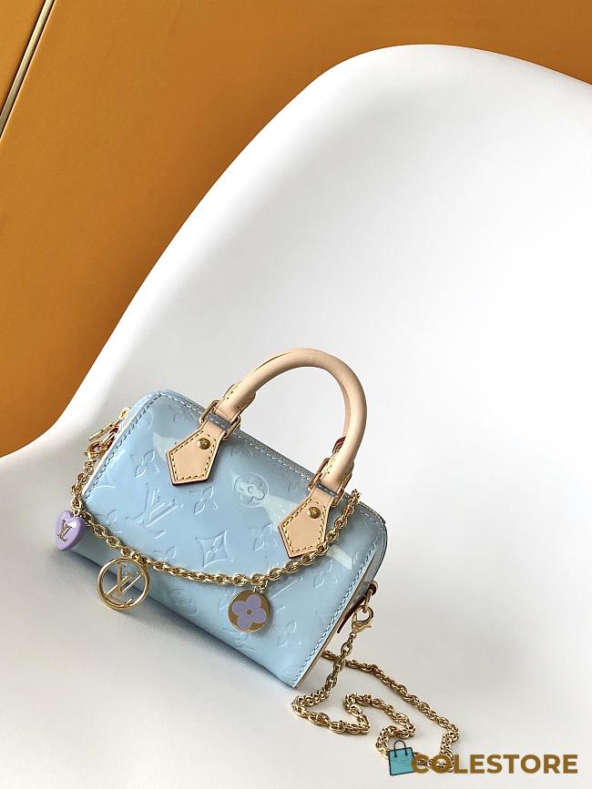 Colestore Louis Vuitton Nano Speedy Baby Blue 16x10x7.5cm - 1