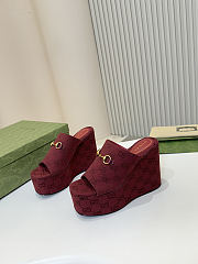 Colestore Gucci Women's Interlocking G Horsebit Flatform in Red - 5