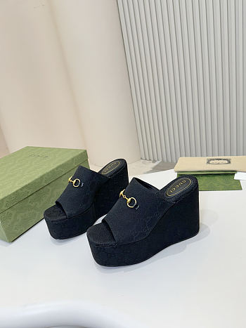 Colestore Gucci Women's Interlocking G Horsebit Flatform in Black