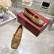 Colestore Gucci Horsebit Ballet Flat Brown Oginal GG Canvas  - 1