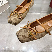 Colestore Gucci Horsebit Ballet Flat Brown Oginal GG Canvas  - 2
