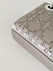 Colestore Dior Mini Lady Dior Gray Strass Cannage Satin 17×15×7cm - 3