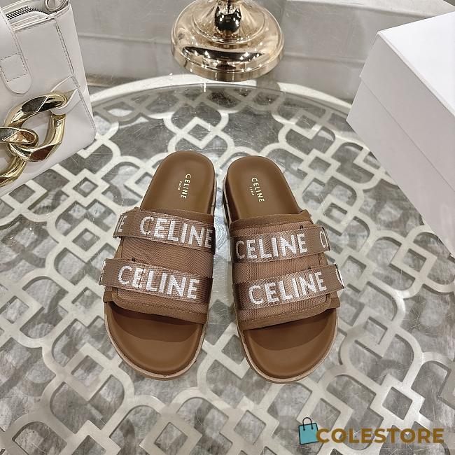 Colestore Celine Trendy Triomphe Webbing Logo Slides/Sandals - 1