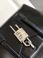 Colestore Givenchy Women's Mini Antigona Lock Black x Sliver Hardware Bag In Box Leather 22x18x13cm - 3