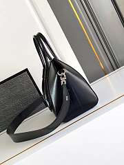 Colestore Givenchy Women's Mini Antigona Lock Black x Sliver Hardware Bag In Box Leather 22x18x13cm - 2
