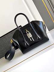 Colestore Givenchy Women's Mini Antigona Lock Black x Gold Hardware Bag In Box Leather 22x18x13cm - 1