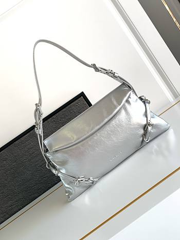 Colestore Givenchy Women's P'tit Voyou Sliver Bag in Laminated Leather 32x15x9.5cm