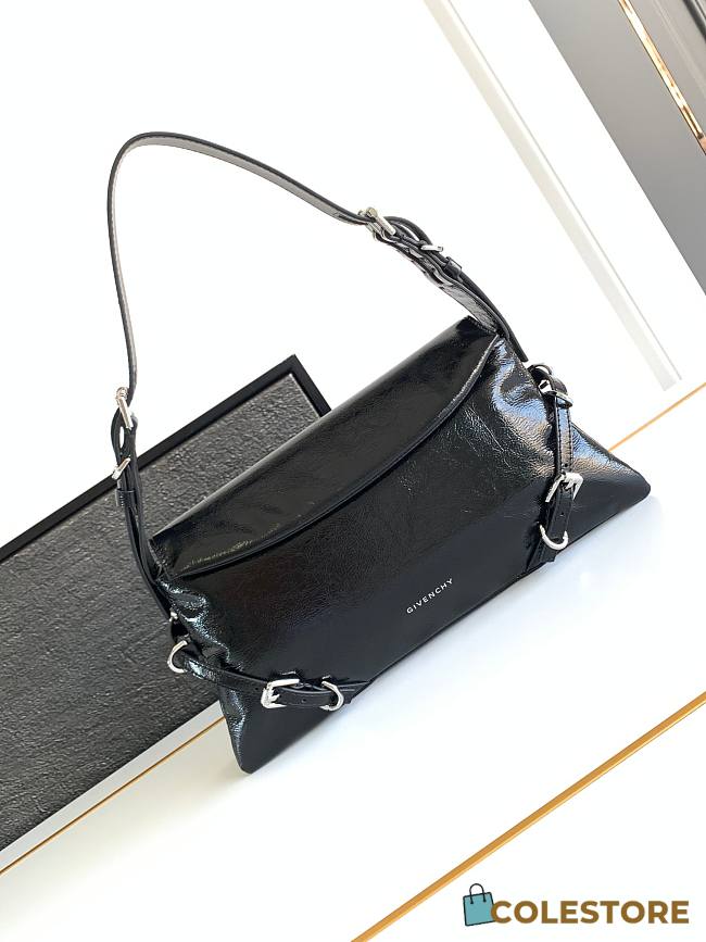 Colestore Givenchy Women's P'tit Voyou Black Bag in Laminated Leather 32x15x9.5cm - 1