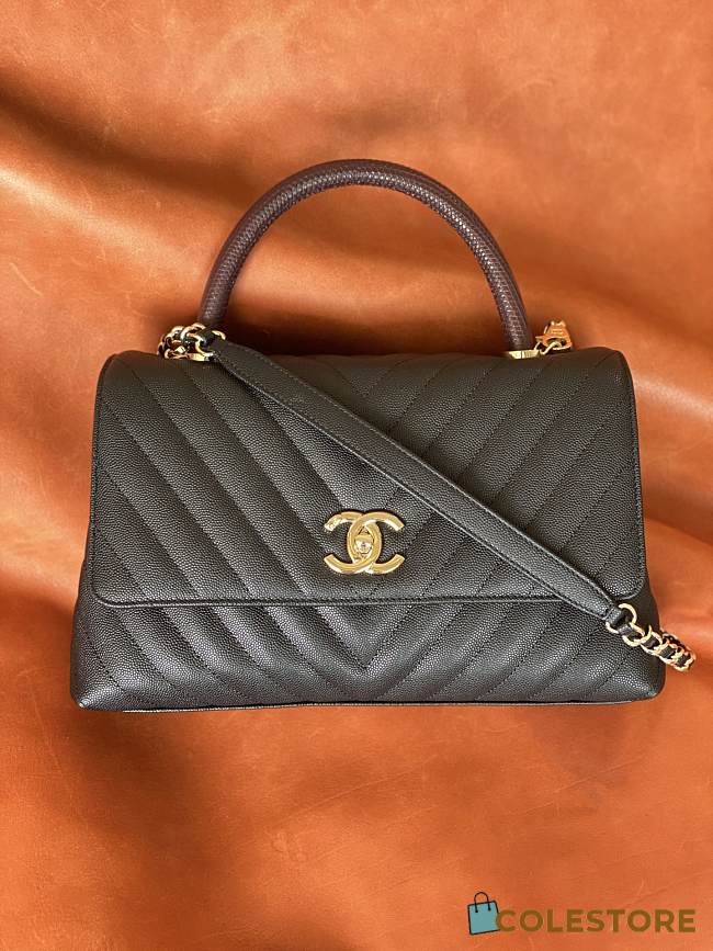 Colestore Chanel Mini Coco Handle Bag in Black 28cm - 1