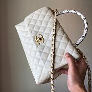 Colestore Chanel Mini Coco Handle Bag in White 28cm - 4